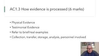 Unit 3 AC1 3 How evidence is processed