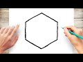 How to draw a hexagon step by step for kids