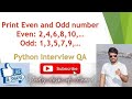 Print Even and Odd Numbers from 1 to 100