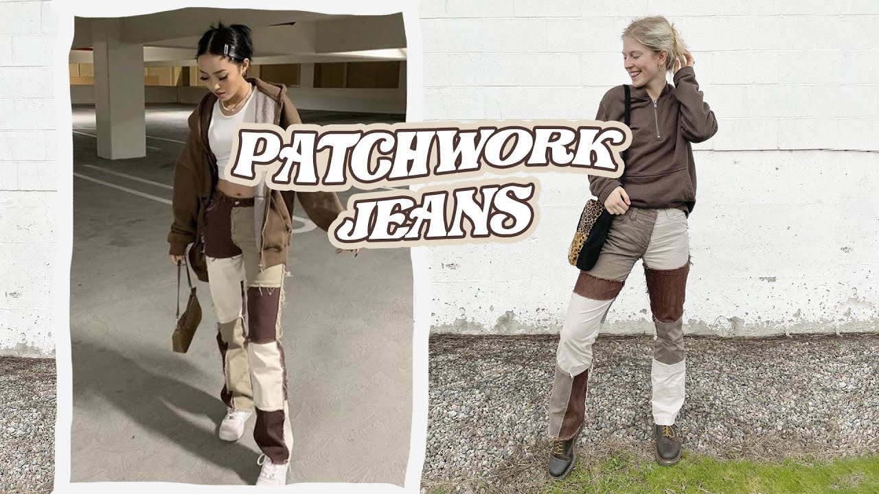 Thrift Flip PATCHWORK JEANS | How to make patchwork jeans