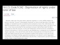 18 USC 242 "Deprivation of Rights Under Color of Law" - Easy Memorization