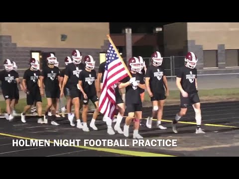 Holmen HIgh School night football practice