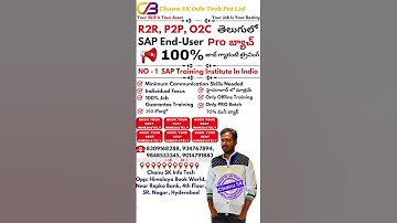 SAP End User PRO Batch-100%Guarantee Job Programme-70% Fee Refund If Not Selected.
