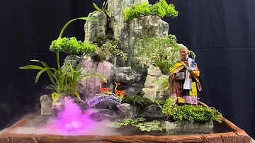 Thầy thích minh tuệ - làm tiểu cảnh hòn non bộ sân vườn đẹp