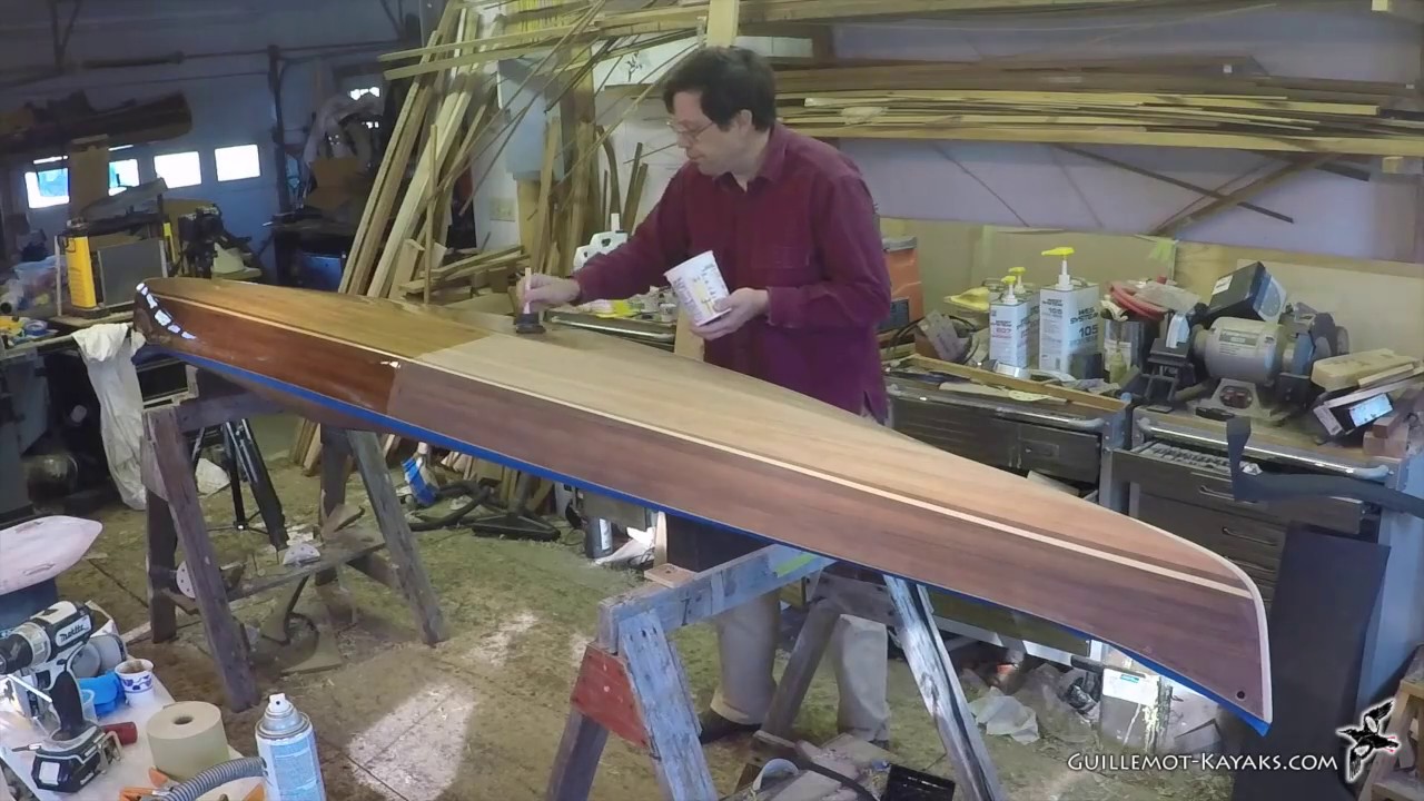 cedar strip canoe. time for some varnish! cedar strip