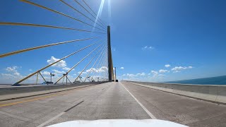 Driving to Sarasota from Downtown St. Petersburg via Sunshine Skyway Bridge