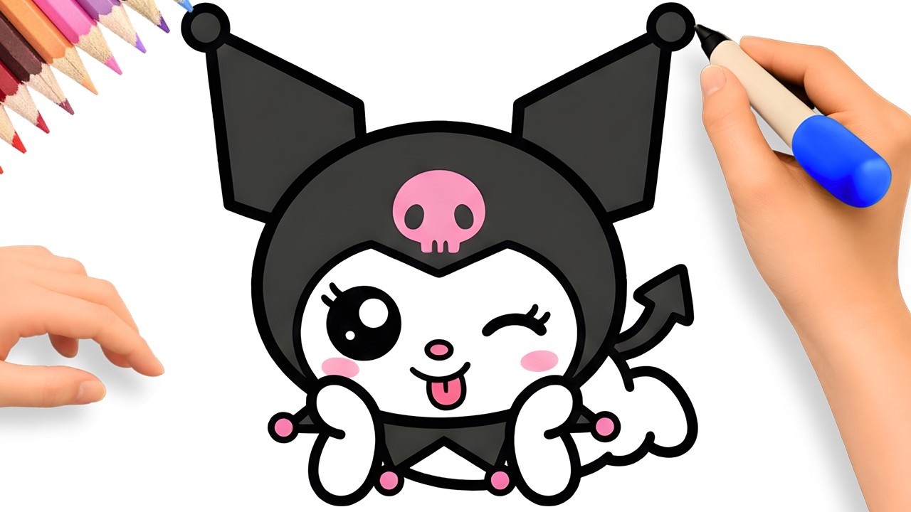 COMMENT DESSINER KUROMI FACILE MIGNON🖤🎀