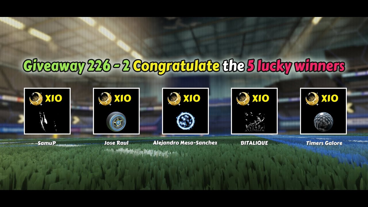 Congrats To 5 Winners of Rocket League Giveaway 226-2, Claim Your Rewards From RocketPrices.Com