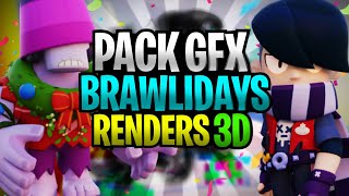 PACK GFX BRAWLIDAYS RENDERS 3D PARA ANDROID Y PC [ACTUALIZADO] Brawl Stars Pack GFX #Brawlidays