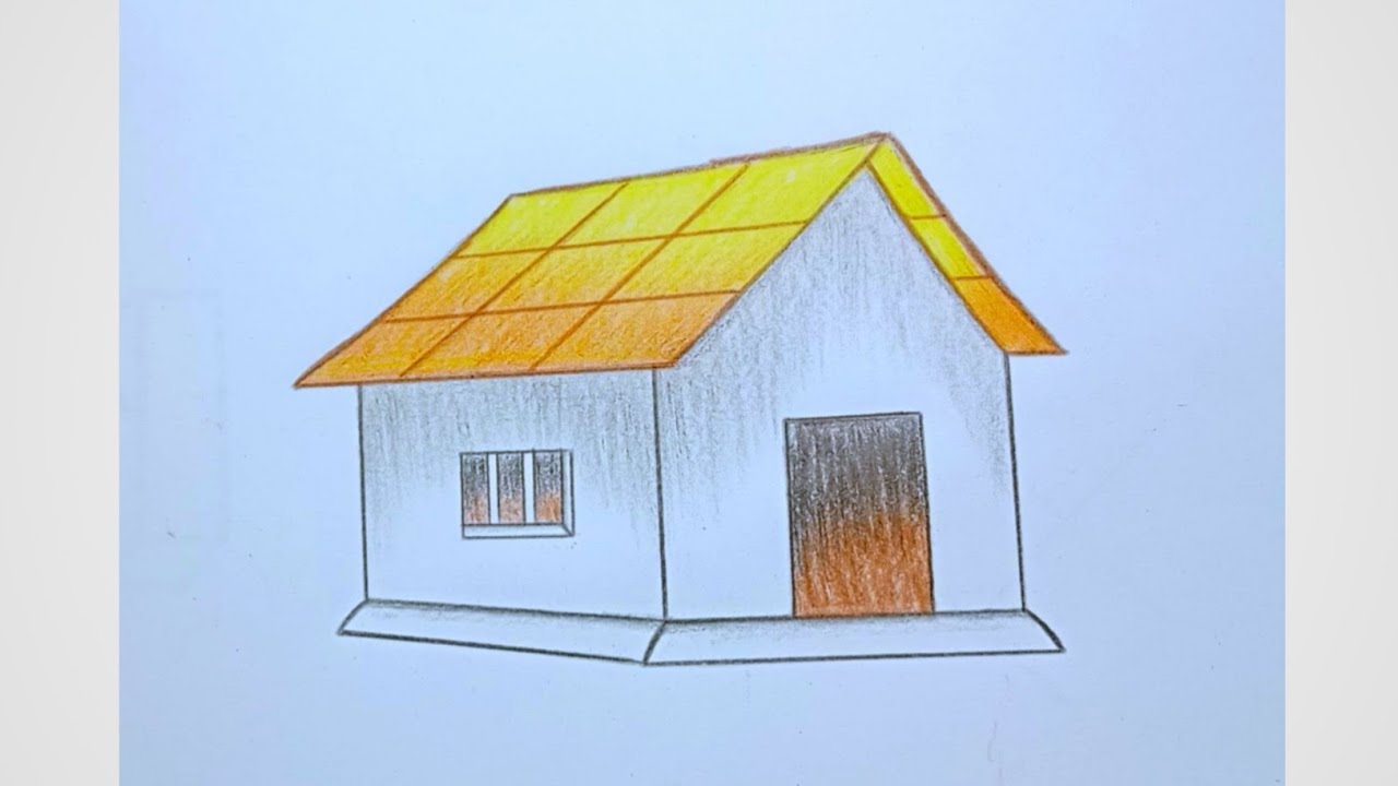 How To Draw Village Hut 🛖 Step By Step (Very Easy) Drawing Video - YouTube