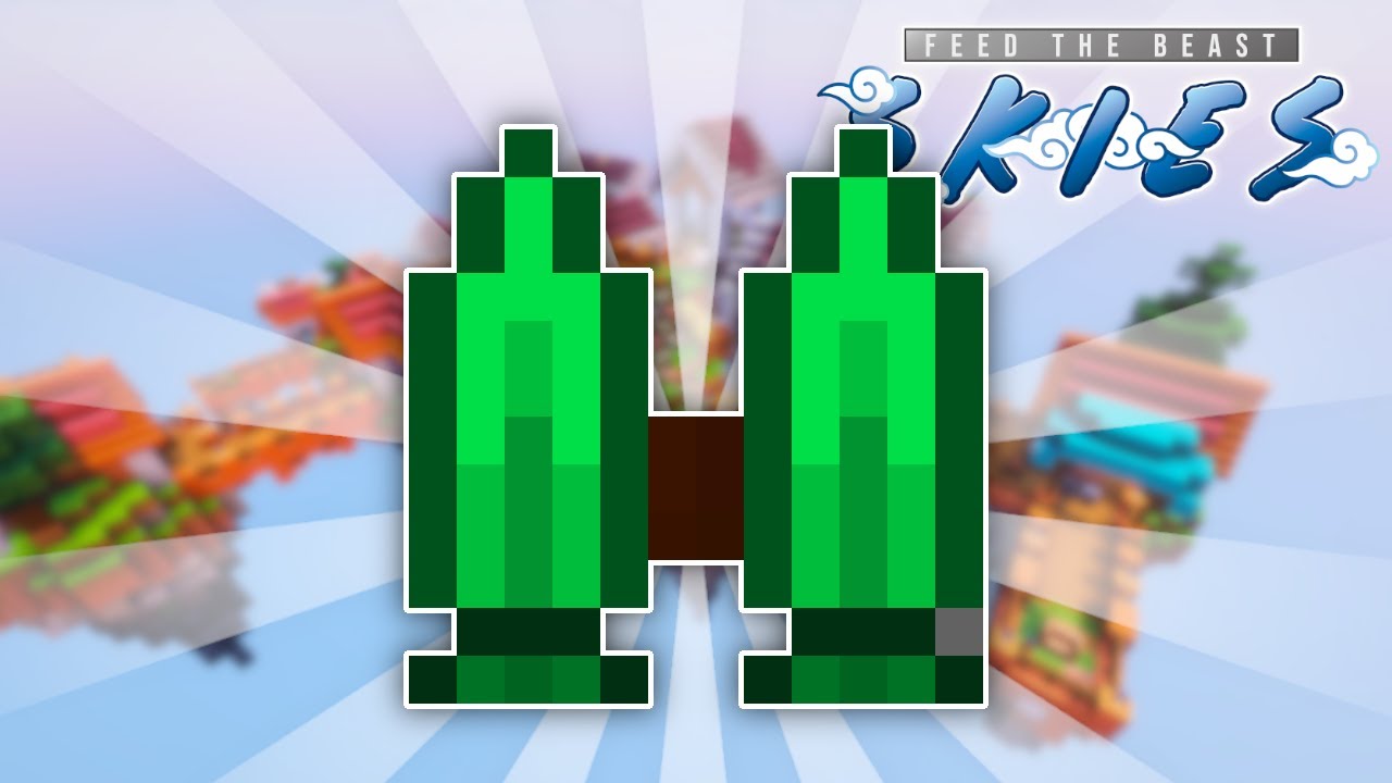 Изумрудный реактивный ранец и исследование парящей деревни! | FTB Skies - Эпизод 5