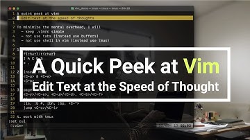 A Quick Peek at Vim - Edit Text at the Speed of Thought