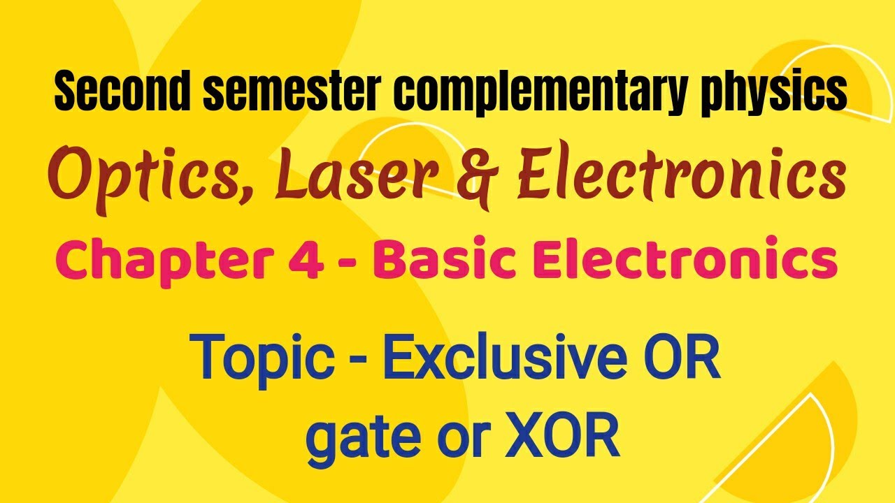 Exclusive or gate or xor youtube