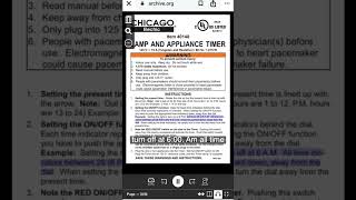 Instructions how to use the timer from Harbor freight….