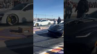 Buena Carrera Entre Un Corvette Zr1 Y Un Porsche Taycan Eléctrico En El Autódromo Fco Villa Mex🇲🇽