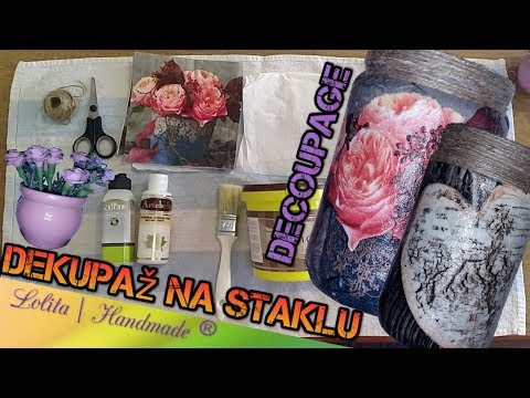 Video: Dekupaž Na Staklu