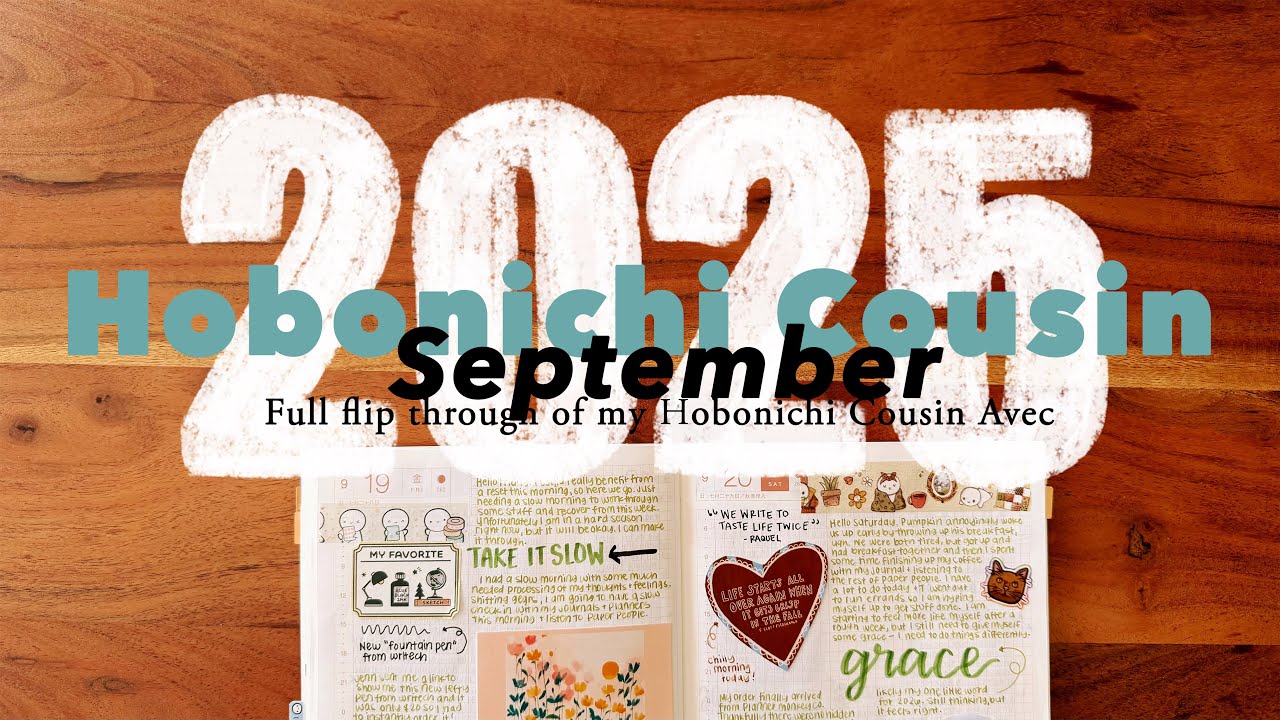 Hobonichi Cousin With // Сентябрь 2025 г., пролистайте