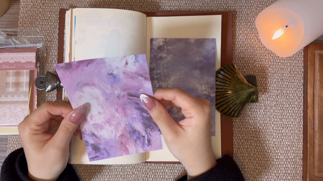 보랏빛으로 찐~하게 💜하울 제품으로 활용꾸 #vintagejournal #scrapbooking