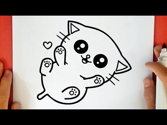 Como desenhar um gatinho fofo 
