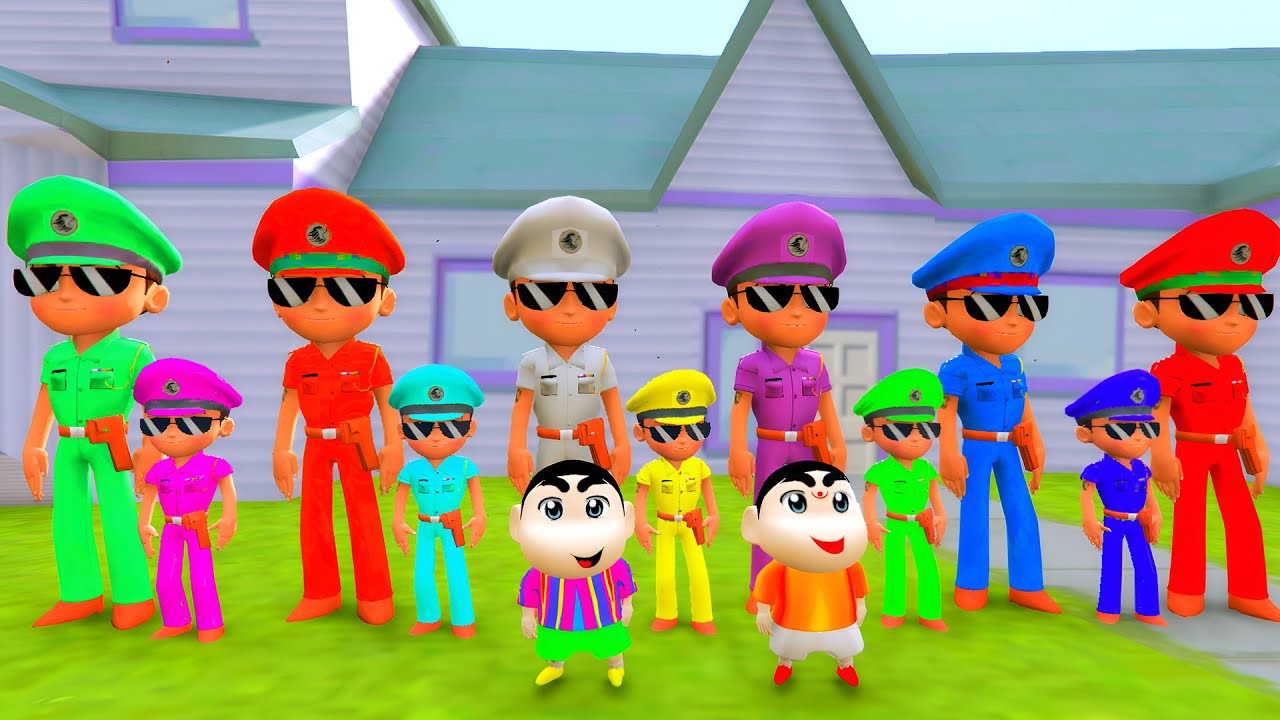 Chota Little Singham And Granny Playing Hide and Seek With Shinchan || With Magic Door