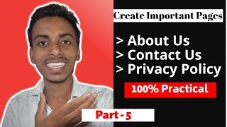 How to Create Important Pages on Blogger - About Us, Contact Us and Privacy Policy