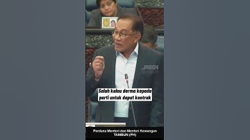 Salah kalau derma kepada parti untuk dapat kontrak - PM Anwar #parlimen #pmx #keadilanuntuksemua