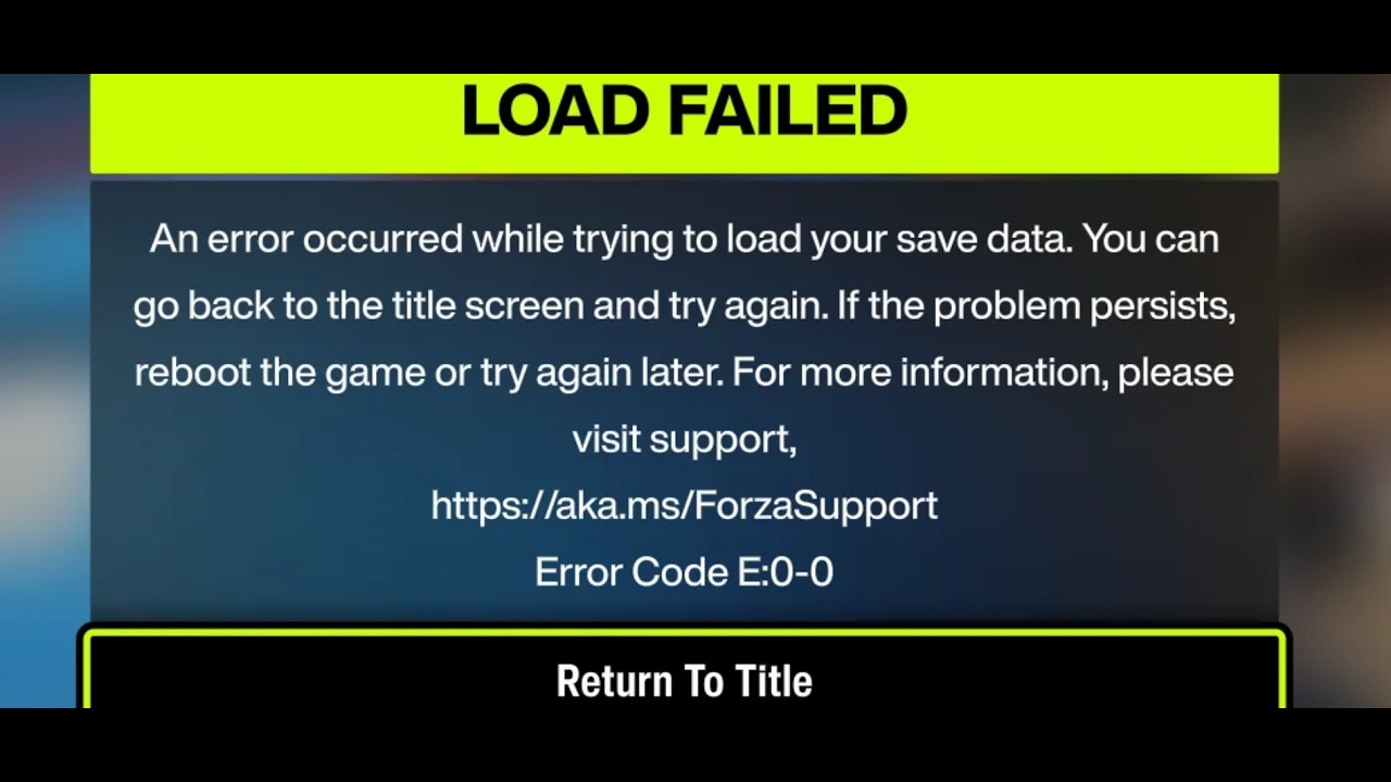 Fix Forza Horizon 6 Error Code E:0-c0/E:0-0 Load Failed Error Occurred ...