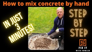 How to mix concrete without a mixer / easy to follow steps [in 3 minutes] #concrete #mixing