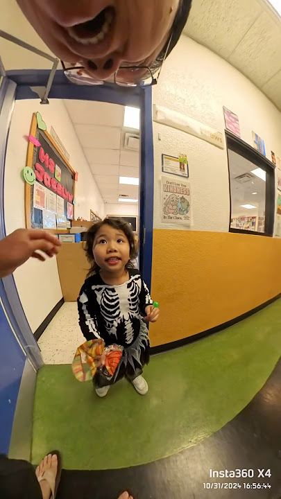 Funny! Chloe eagerly grabbed her things, then went home to change for trick-or-treating.😊