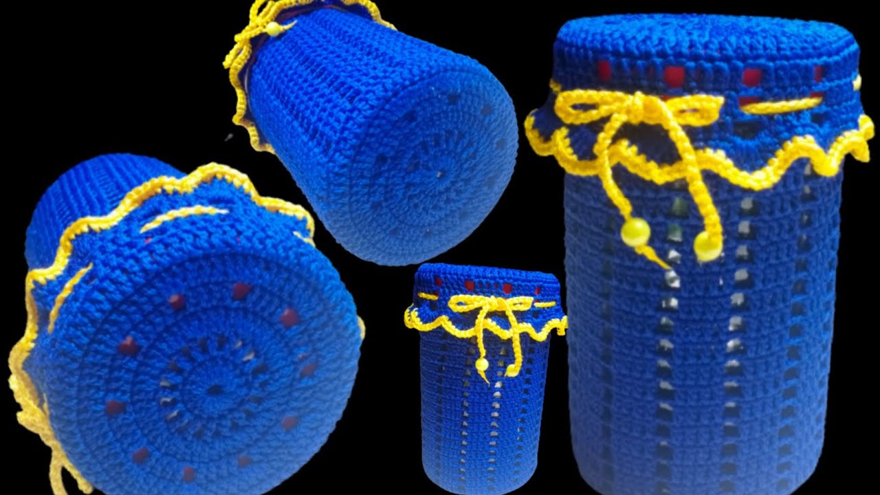 как сделать простую крышку на банку крючком для начинающих