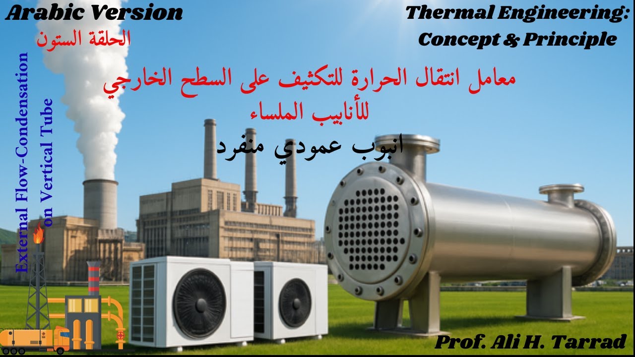 Estimating. .تخمين معامل انتقال الحرارة للتكثيف على السطح الخارجي للأنابيب الملساء:انبوب عمودي منفرد