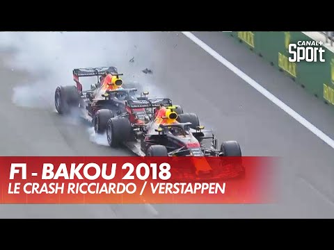 Le crash Ricciardo VS Verstappen - Bakou 2018