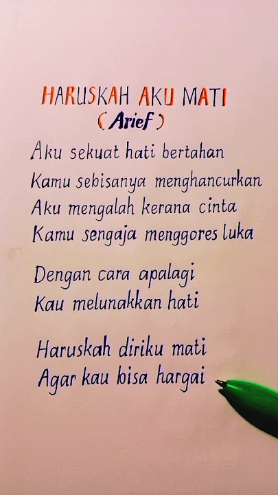 Haruskah aku mati - Arief (Lirik) #shorts