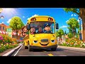 Wheels on the Bus Adventure 🌈 | Kids Songs | Colorful 3D Cartoon 