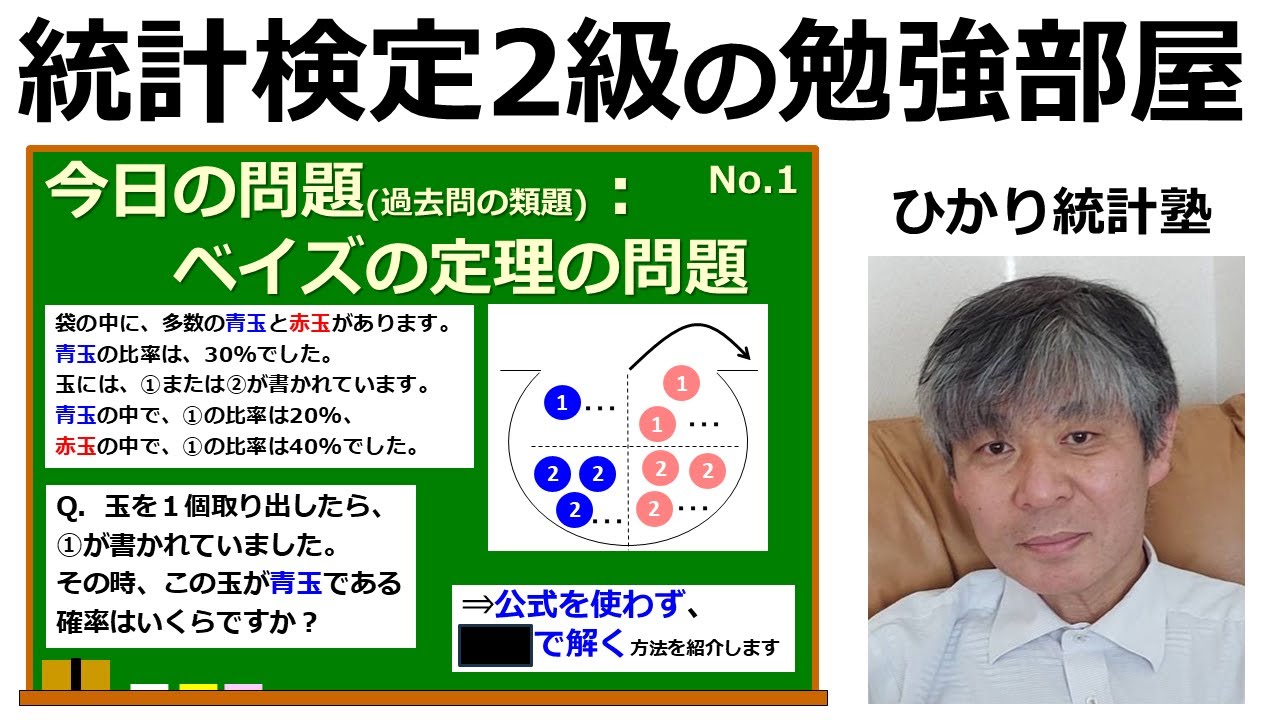 【統計検定2級 今日の問題】(1)ベイズの定理の問題　過去問の勉強できます