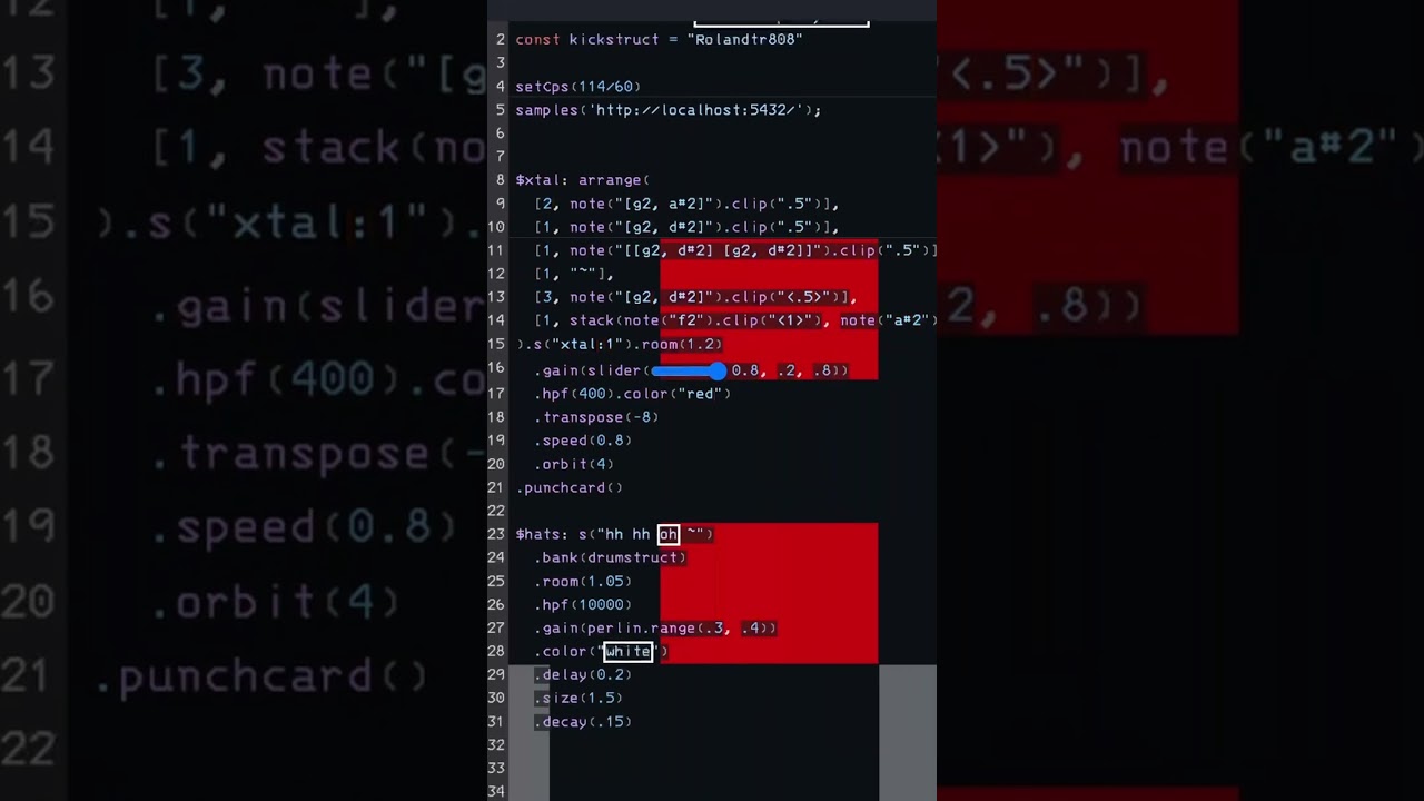 Live coding “Xtal” (Aphex Twin) Intro — Strudel REPL