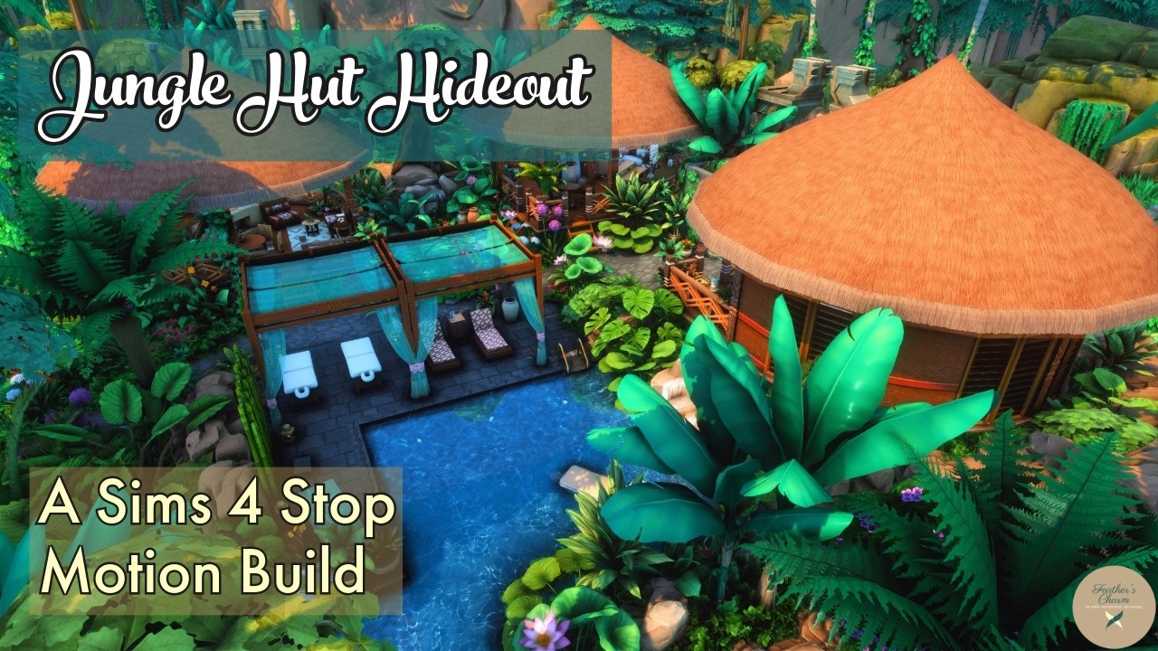 Jungle Hut Hideout | A Sims 4 Stop Motion Build | No CC