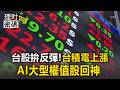 台股拚反彈！台積電上漲 AI大型權值股回神【理財密碼】