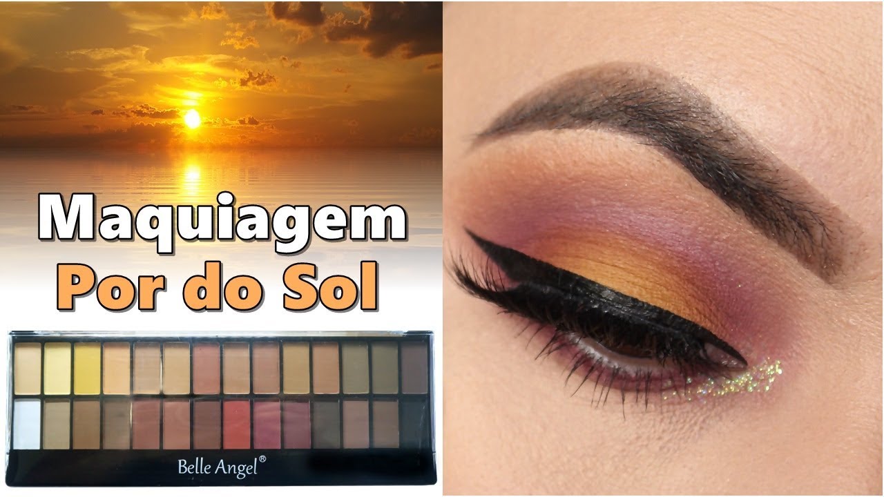 ✨Maquiagem por do sol com paleta de 28 cores da Belle Angel