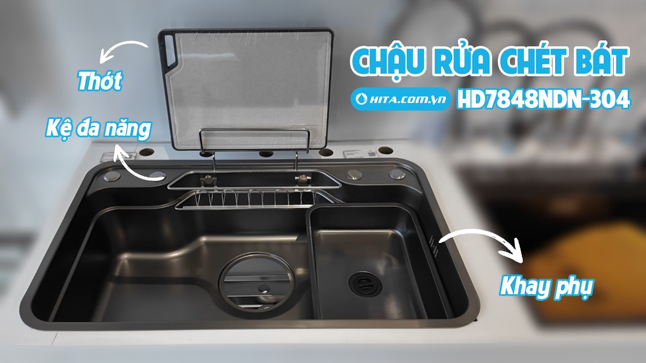 Chậu rửa chén 1 hố phủ nano inox 304 78x48 cm HITA HD7848NDN-304