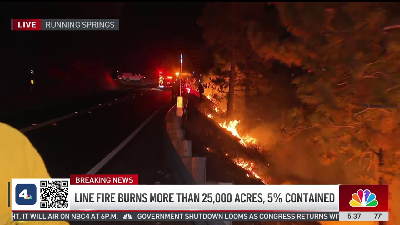 Line Fire burns more than 25,000 acres in San Bernardino County - YouTube