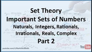 Set Theory: Important Number Systems as Sets (N, Z, Q, Ir, R, C) - Part 2