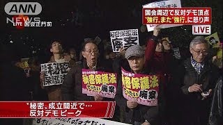 国会周辺で反対デモピーク・・・