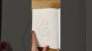Easy cat oneline drawing #tutorial #animalart #onelinedrawing #lineart #shorts