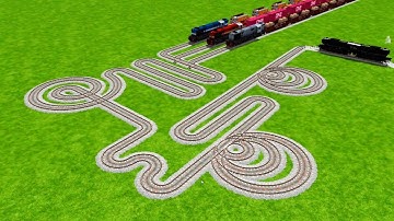 💥 Train Vs Extreme Round Circle Zig Zag Tracks Risky Snake Railroad Tracks| train sim 3 beamng drive