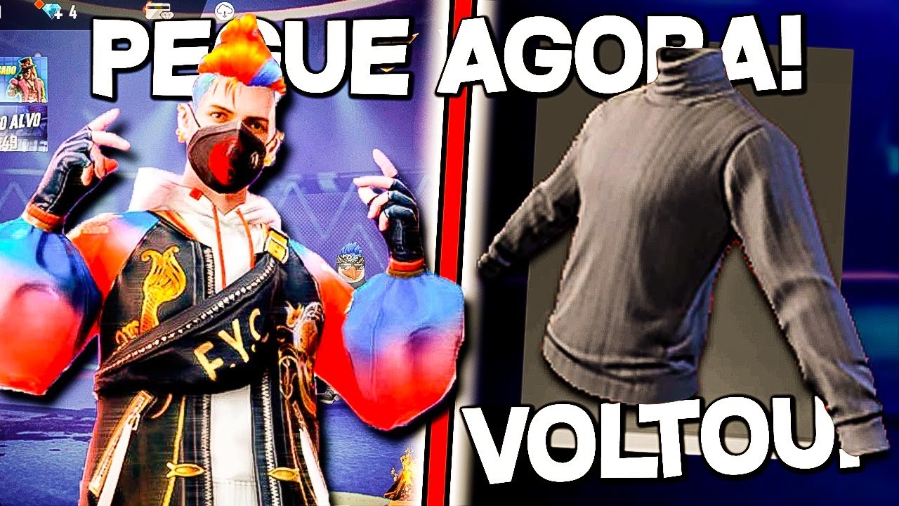 Free Fire: skin Gola Alta Preta retorna; veja como pegar, free fire