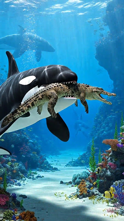 Orca vs crocodile (shark 🦈, whale 🐋, octopus 🐙, barracuda)#shorts #shorts