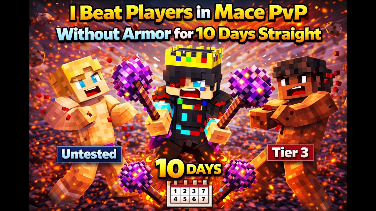 I Beat Players in Mace PvP Without Armor for 10 Days Straight - YouTube