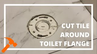 How To Cut Large Format Tile Around A Toilet Flange