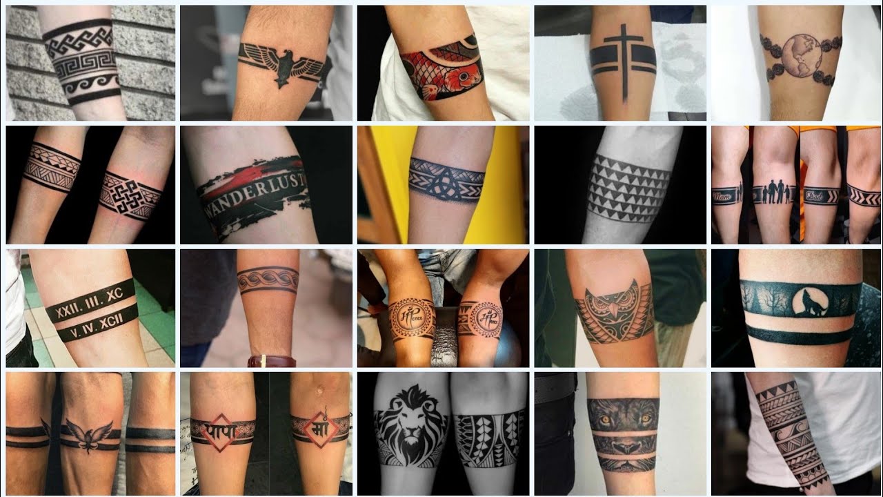 Hand Band tattoo design | Leg band tattoos, Arm band tattoo, Band tattoo